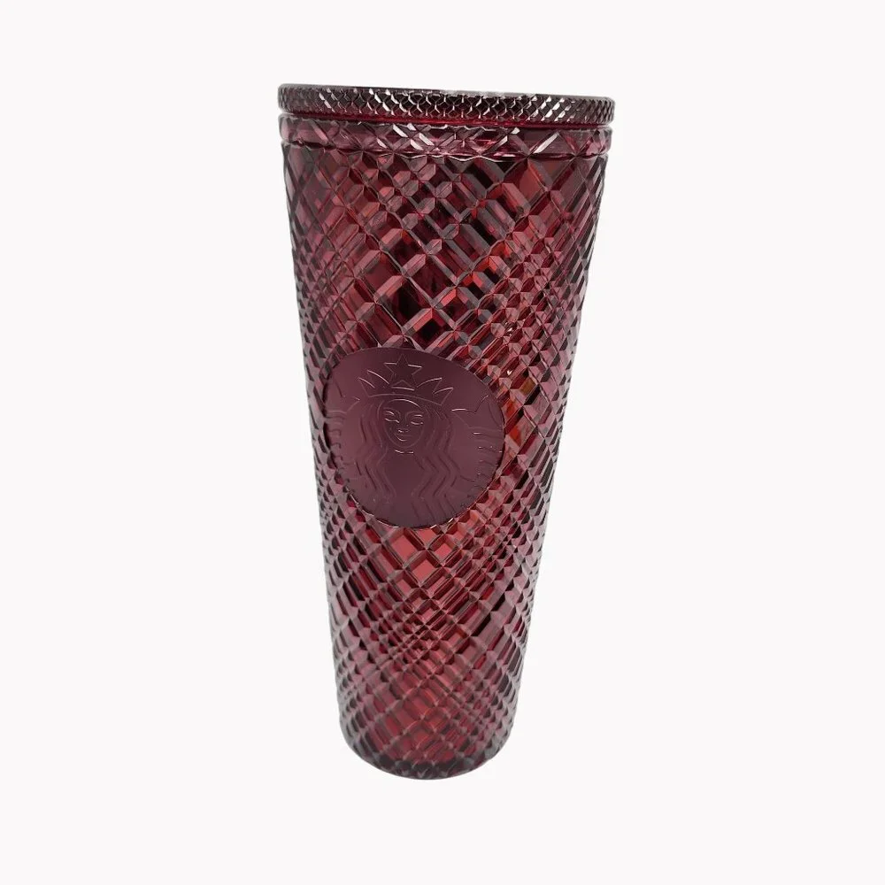 Starbucks Holiday 2022 Christmas Merlot Jewel Studded Tumbler Venti No Straw